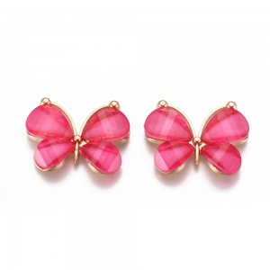 Resin Privezak Leptir Hot Pink