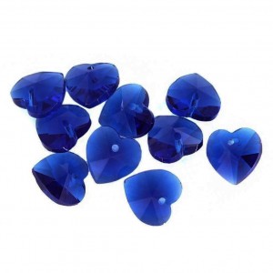 Stakleno Srce 14 mm Sapphire