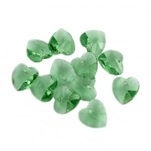 Stakleno Srce 14 mm Peridot