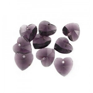 Stakleno Srce 14 mm Amethyst