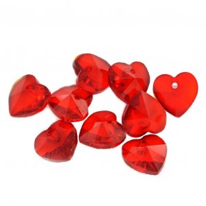 Stakleno Srce 10 mm Red
