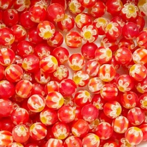 Millefiori Red 8 mm