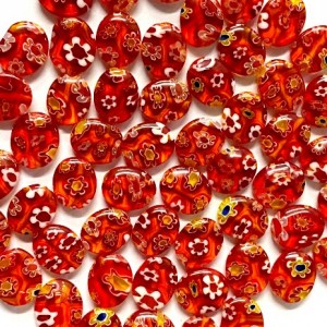 Millefiori Oval Red