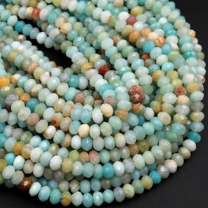 Flower Amazonite Rondelle 8 mm