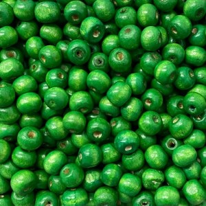 Drvena perla 8 mm Zelena Hladna