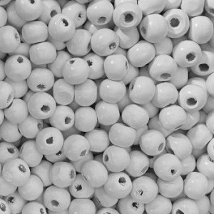 Drvena perla 8 mm Bela