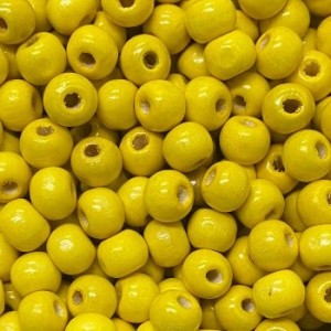 Drvena perla 8 mm Zuta