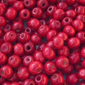 Drvena perla 8 mm Crvena