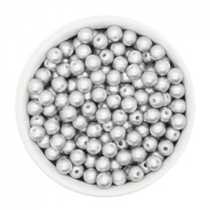 Akrilna perla 8 mm Matte Silver