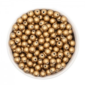 Akrila perla 8 mm  Matte Gold