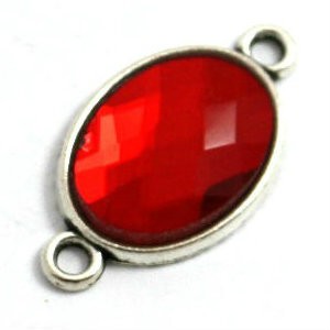 Konektor sa kristalom 29x16 mm Red