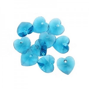 Stakleno srce 10 mm Aqua