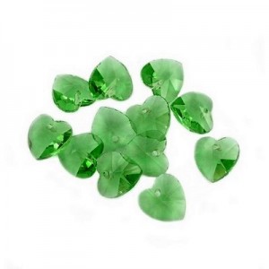 Stakleno srce 10 mm Peridot
