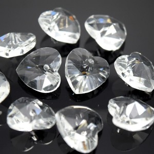 Stakleno srce 14 mm Crystal